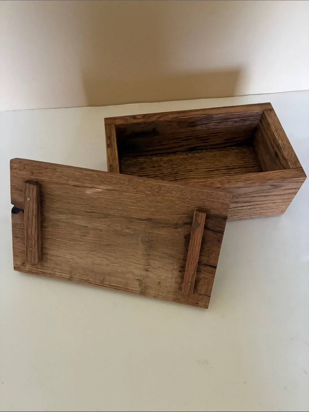 Hand Crafted Wooden Vanity Tray Box - Natural Oak Brown